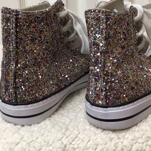 DOUBLE PLATINUM GLITTER HIGHTOPS 7.5 - Picture 10 of 13